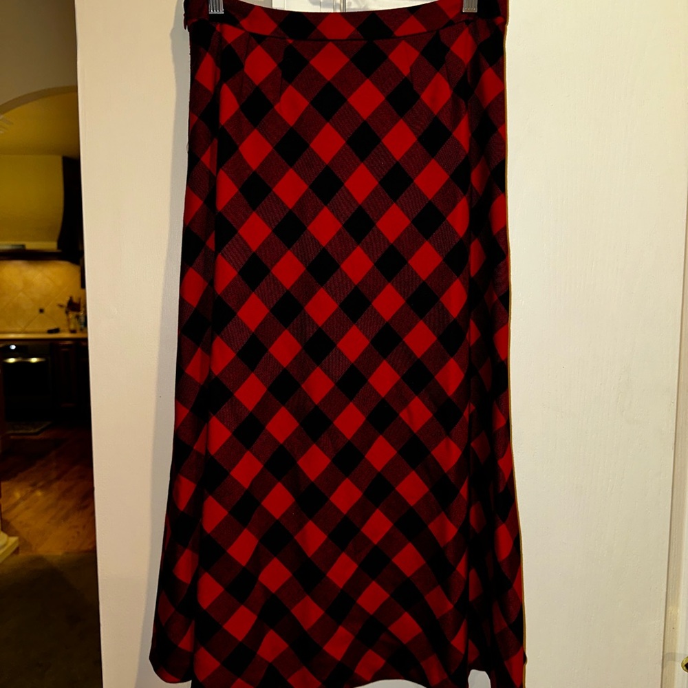 Talbots Red and Black Plaid Women's Skirt
